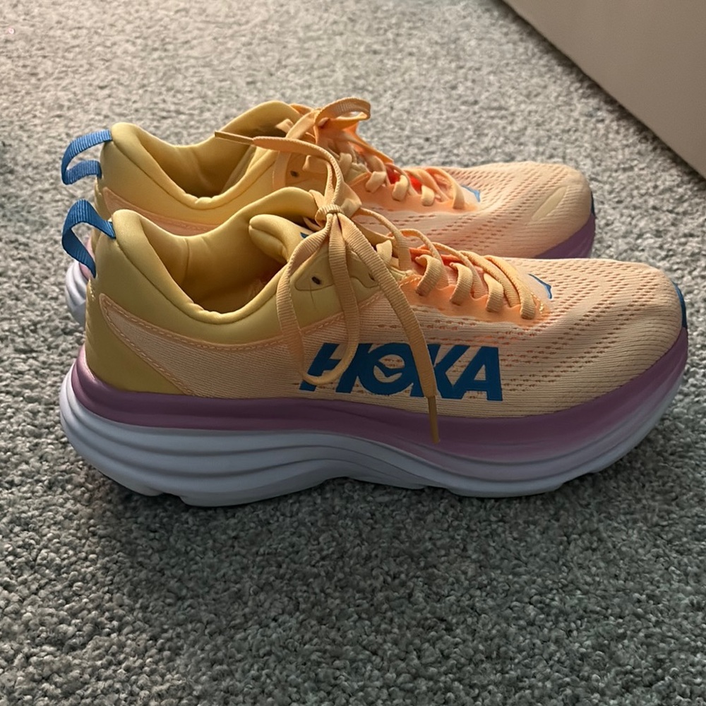 Hoka Yellow and Blue Running Shoes  size 8D